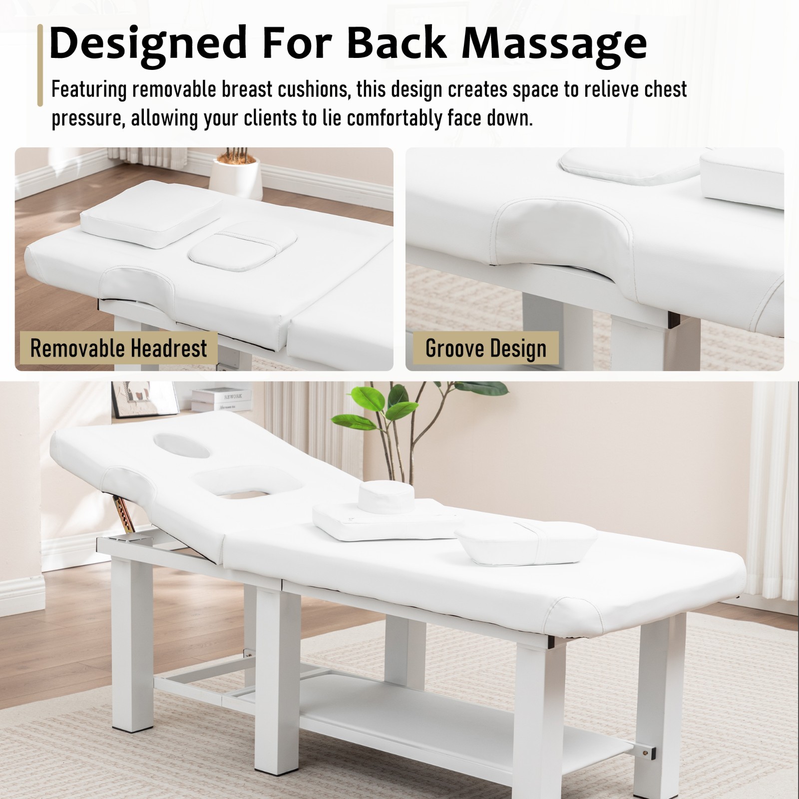 Multi-Function Professional Massage Therapy Table, White