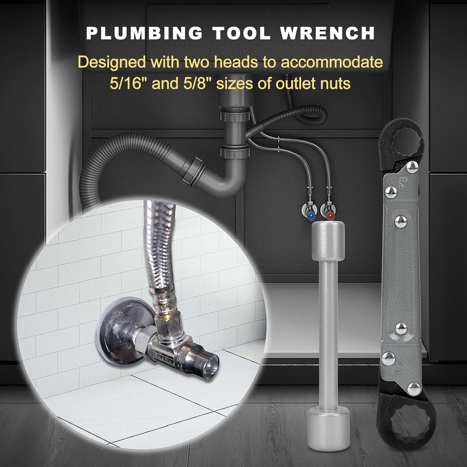Professional Adjustable Wrench Kit for Easy Compression Angle Stop Installations