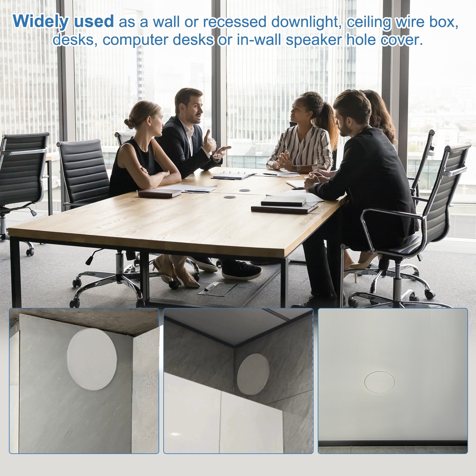 2Pack 3.7" Spring Ceiling Cover Plate for 2.2-3.4" Round Hole, Silver