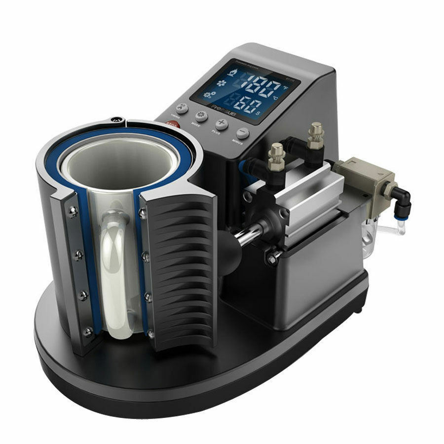 11oz Pneumatic Mug Heat Press Transfer Machine Sublimation Printing US free ship