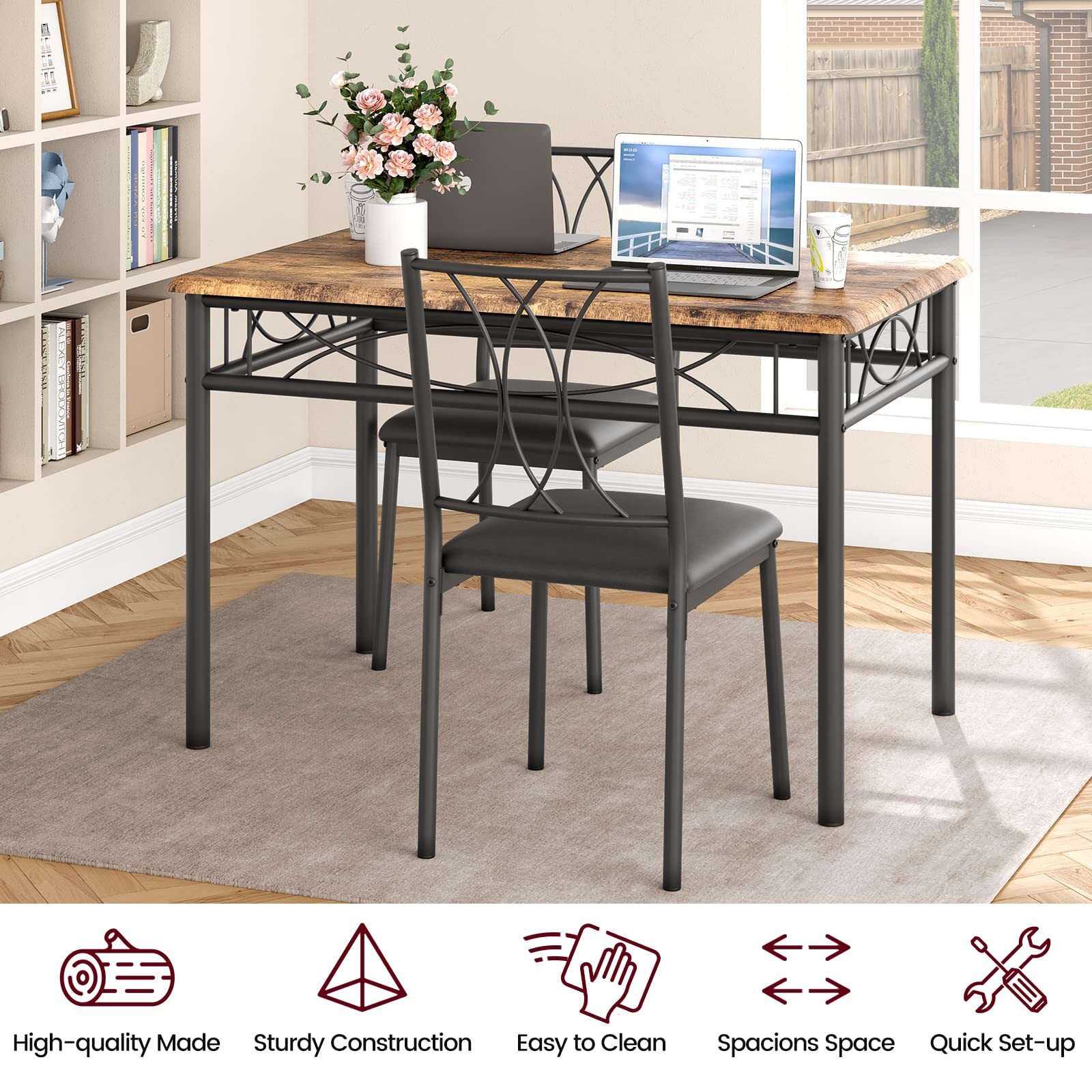 🔥Dining Table Set Kitchen Table and Chairs Upholstered Chairs ffor Small Space