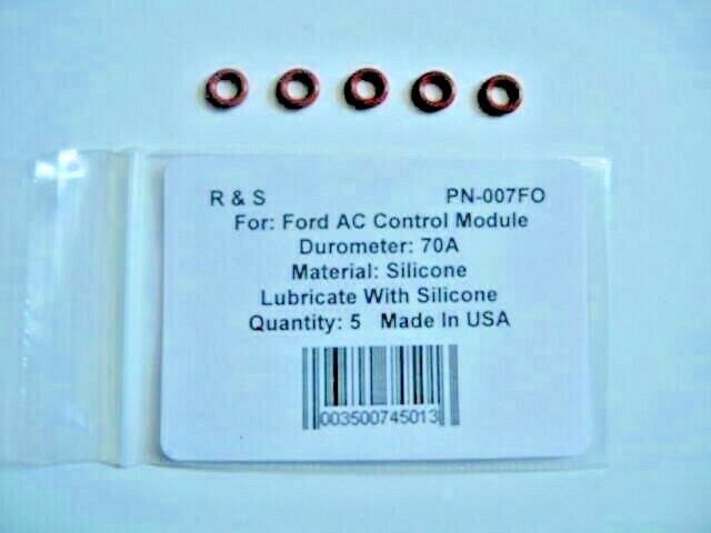 5 Ford Electronic AC Control Module O-Rings / R&S 007FO / Silicone Material