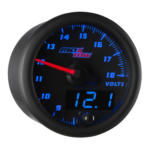 Slightly Used MaxTow Black & Blue Double Vision Voltmeter Volt 18V Gauge