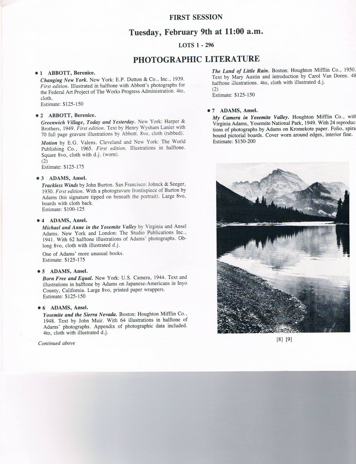 Phillips NY- Photographic Literature, Books, Bindings, Autographs - Feb 9 1982