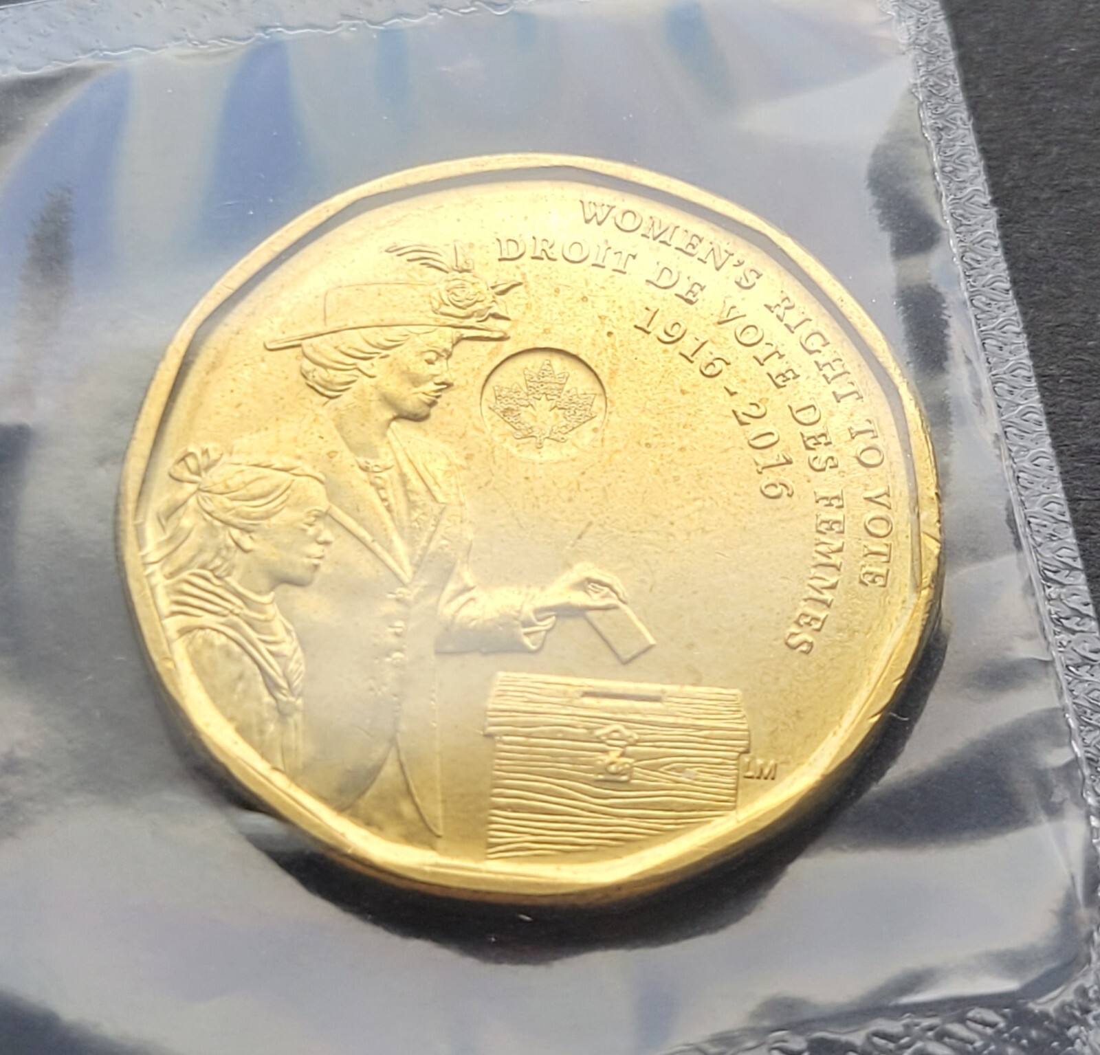 ***  CANADA   LOONIE  2016 *** WOMENS  RIGHT  TO  VOTE  ***  SEALED  COIN  ***