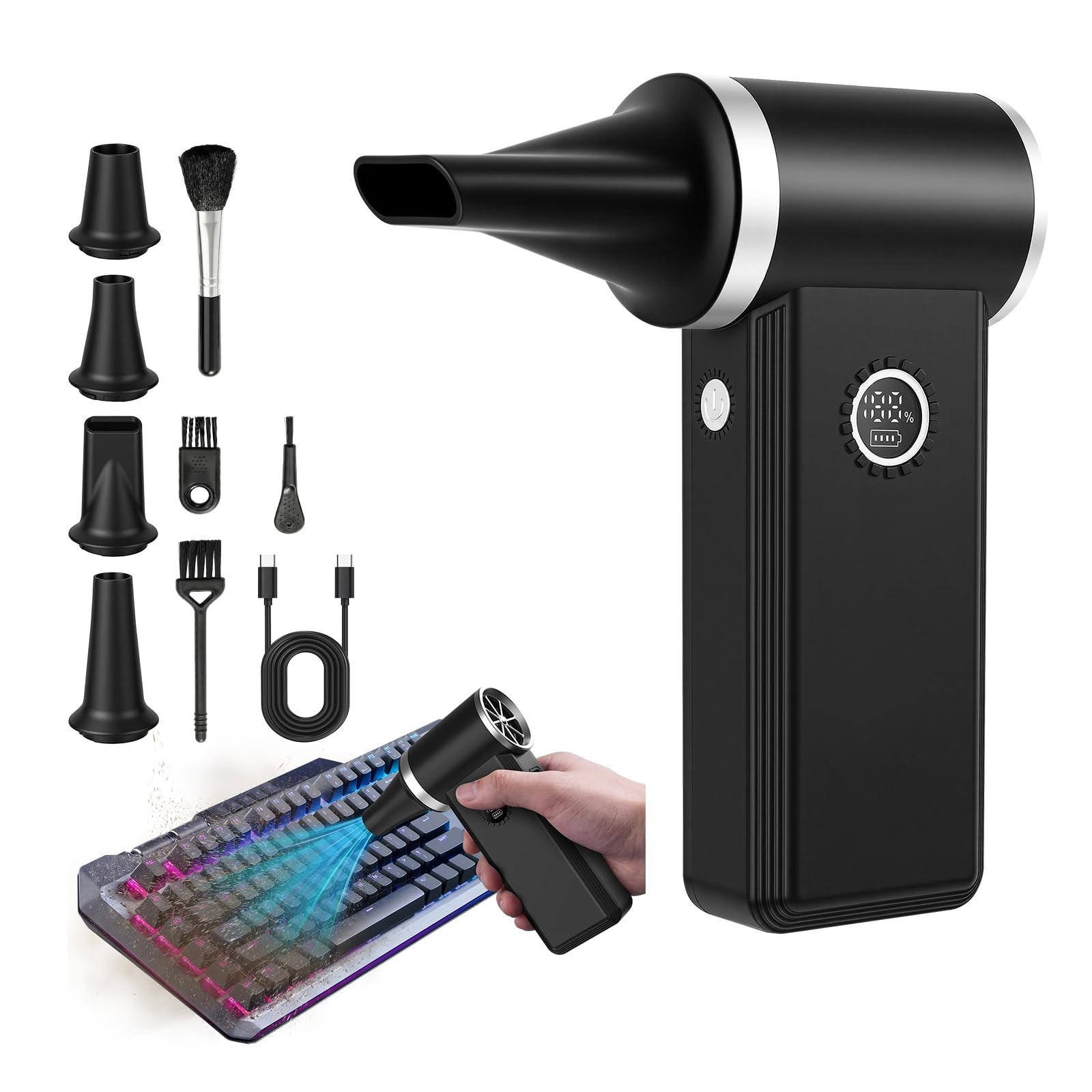 Superpower Compressed Air Duster - Fastest Charge Cordless Electric Air Duste...