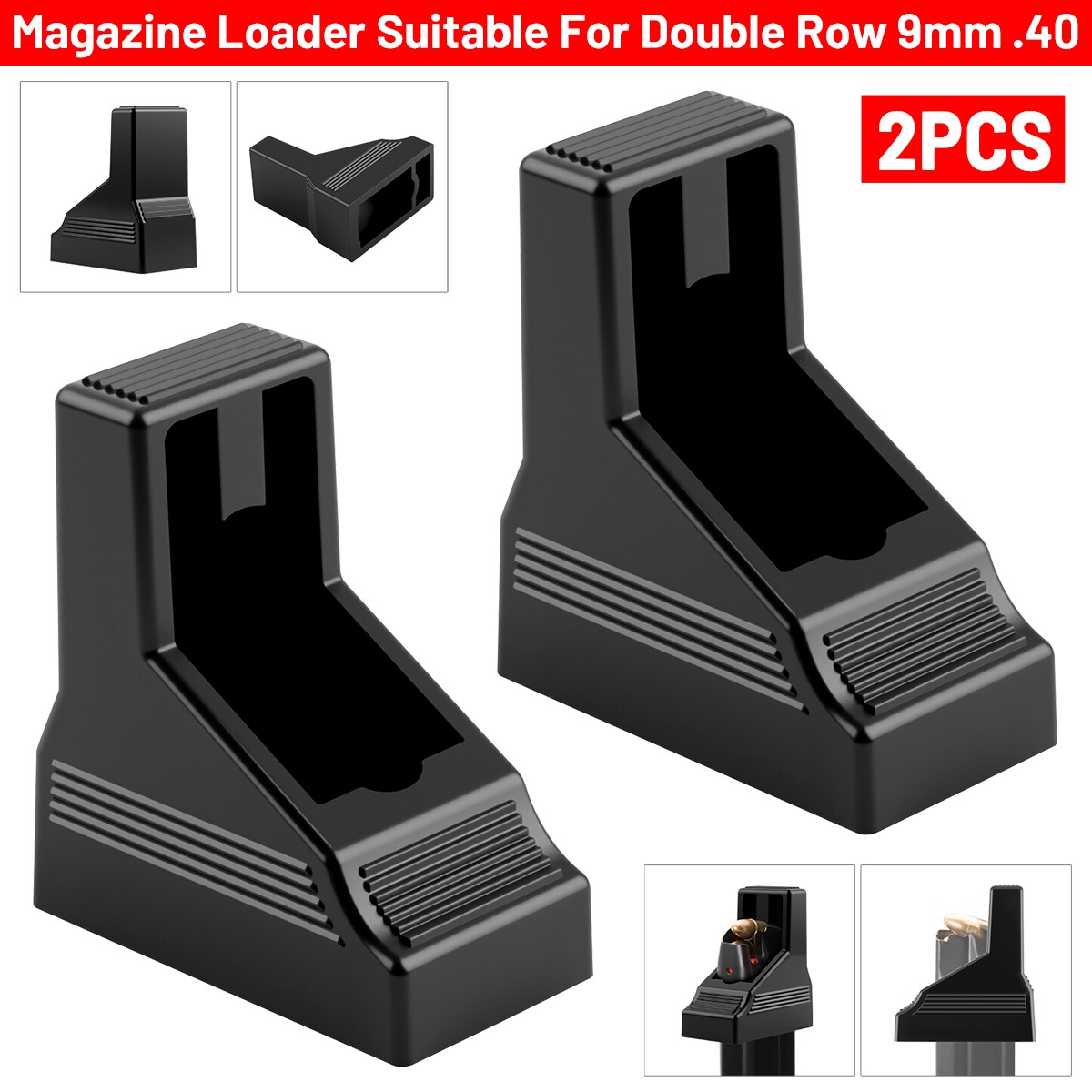 2PCS Universal Magazine Loader Speed Loader for Most Double Stack 9mm & .40 S&W|