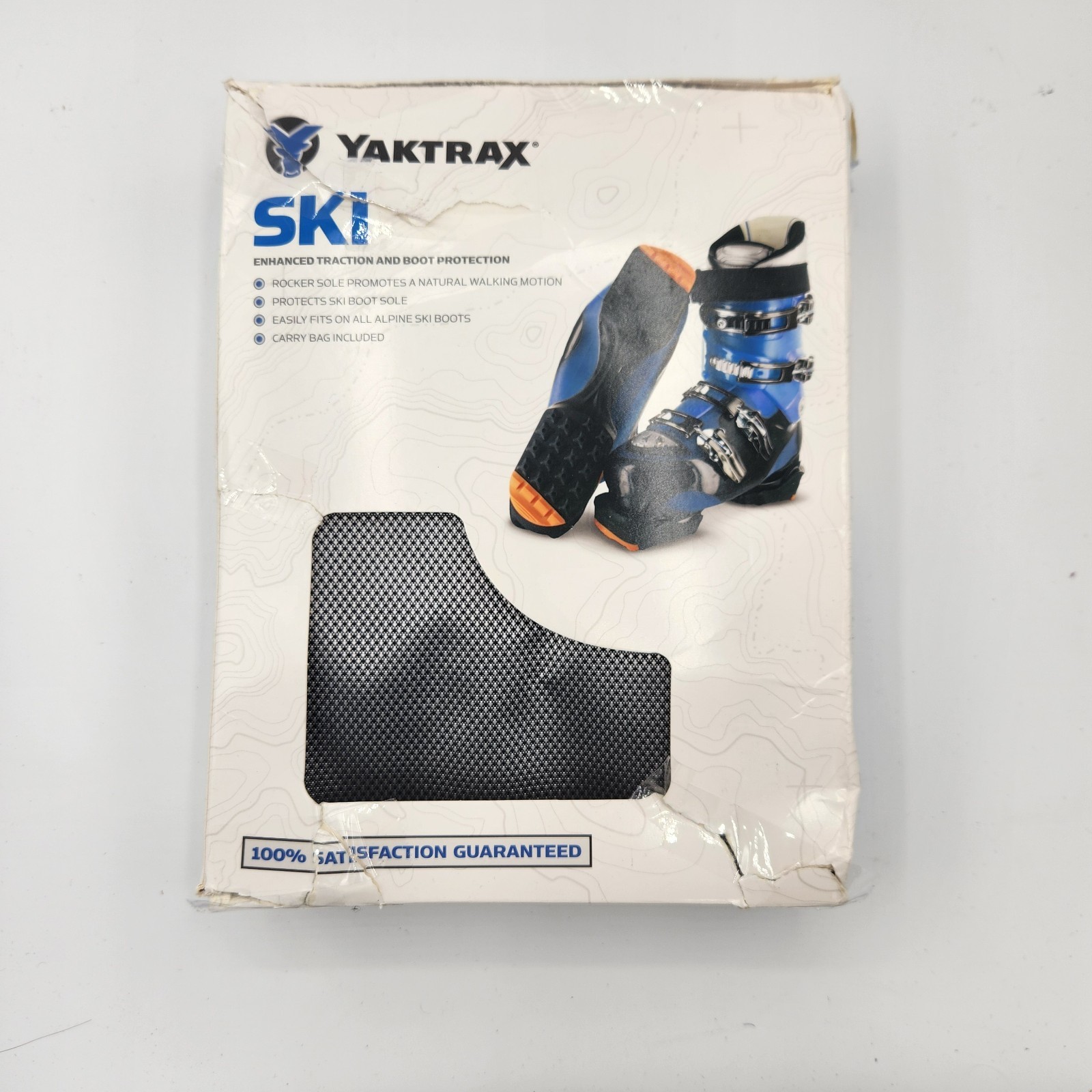 NEW Yaktrax SkiTrax Ski Boot Protectors Size Large Black/Orange with Carry Bag