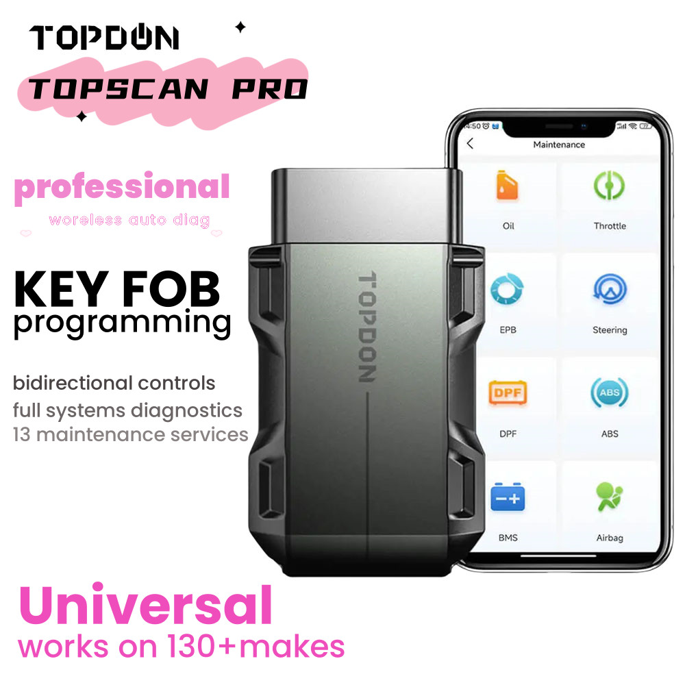2026 TOPDON Topscan PRO Wireless OBD2 Scanner Code Reader Key Coding Diagnostic