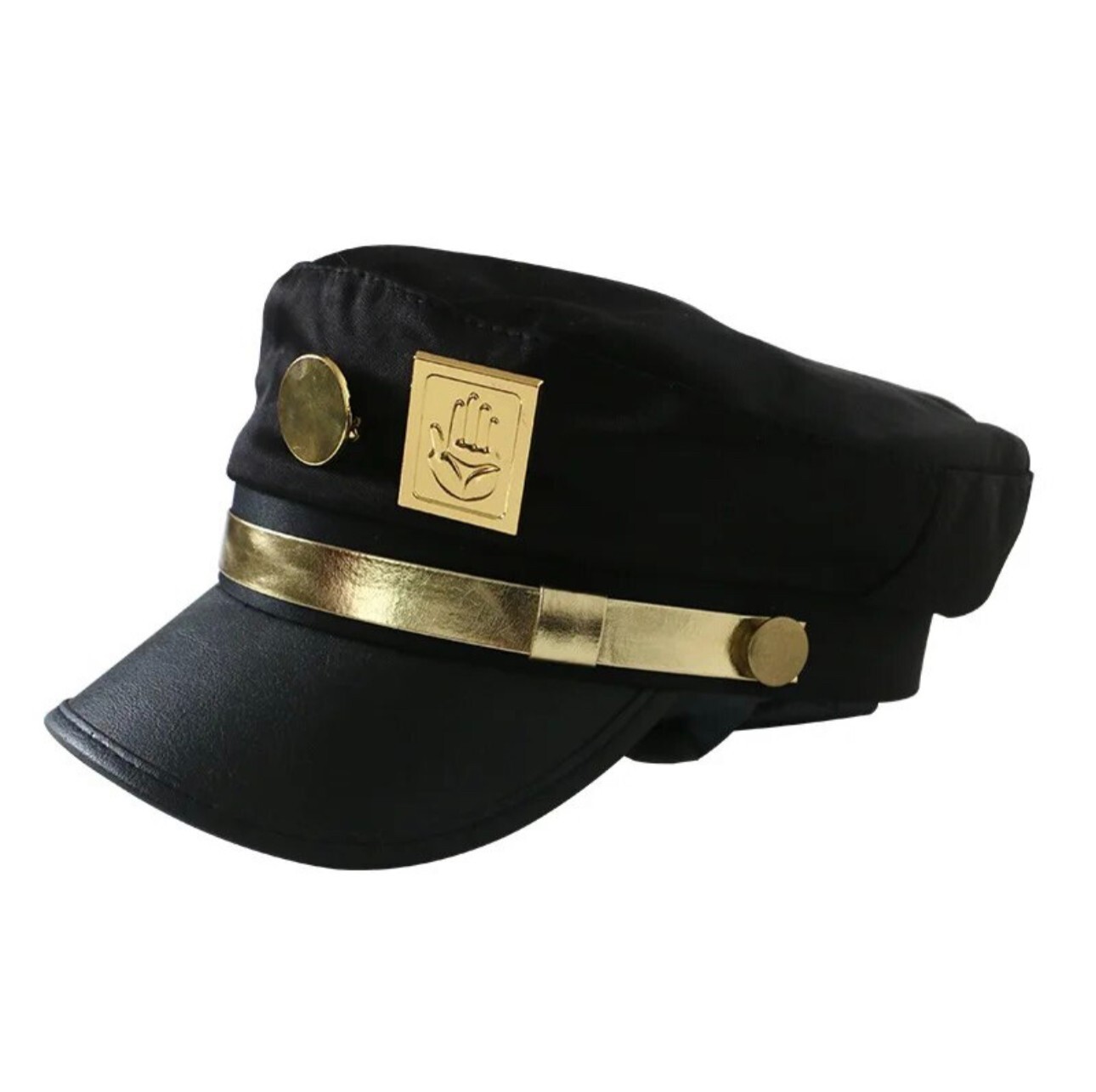 JoJo's Bizarre Adventure Kujo Jotaro Cosplay Cap Prop Metal Badge Hat USA STOCK