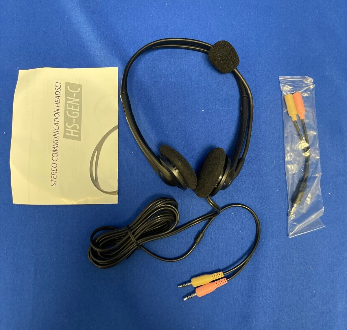 HS-GEN-C Stereo Communication Wired Headset with Microphone Nuance Dragon cord