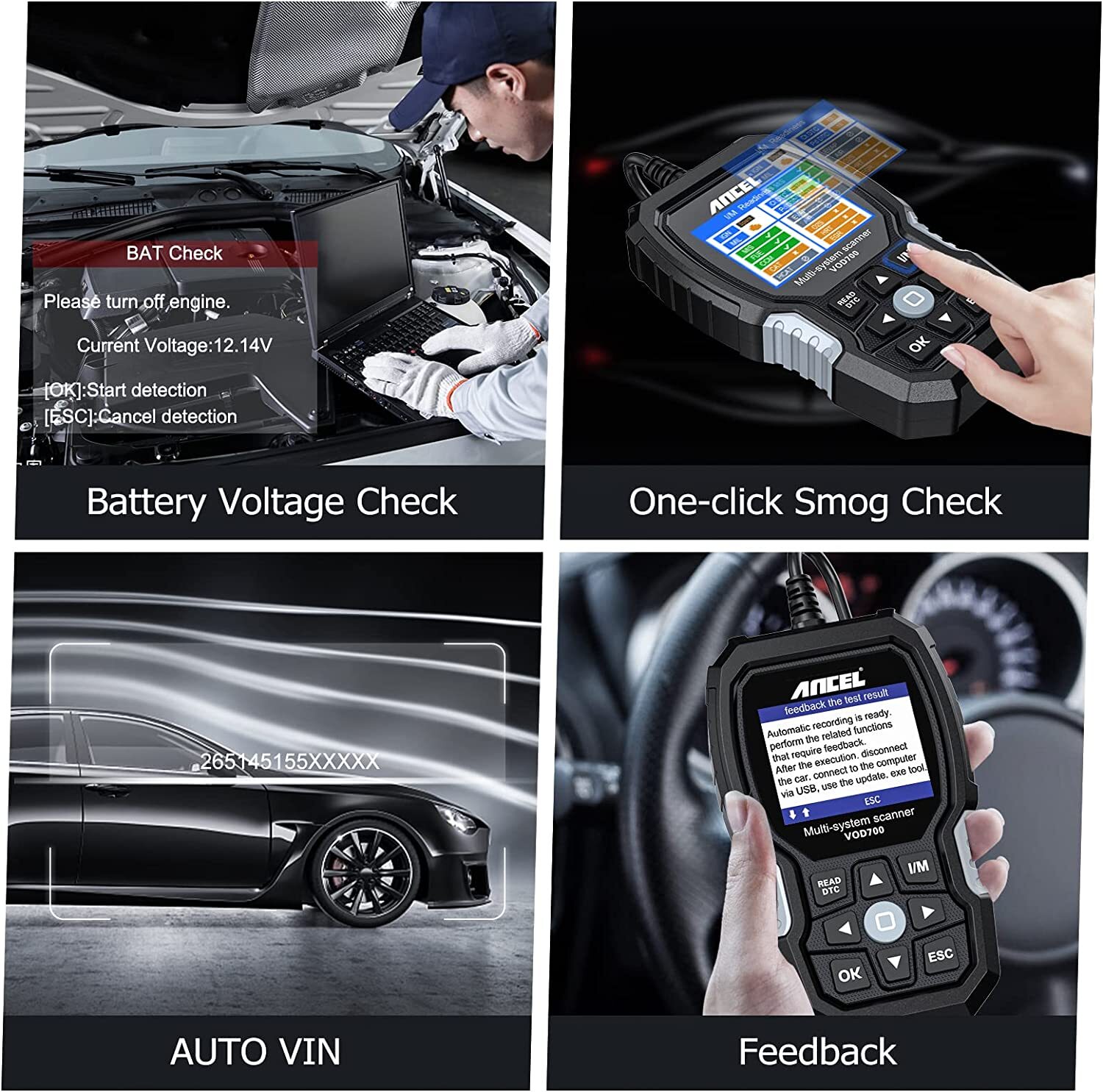 ANCEL VOD700 For Volvo All System OBD2 Scanner Car Diagnostic Tool ABS TPMS