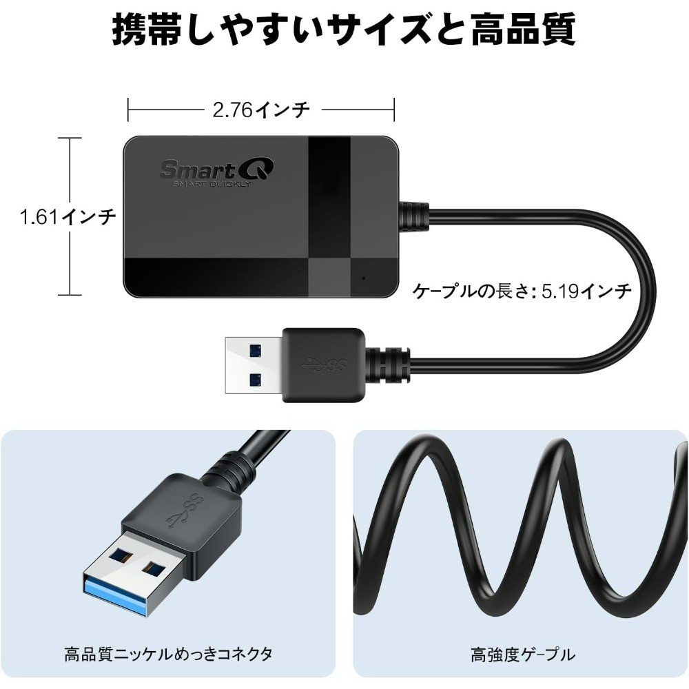 USB 3.0 Memory Card Reader Adapter for SD Micro SD MS CF Cards Compatible with