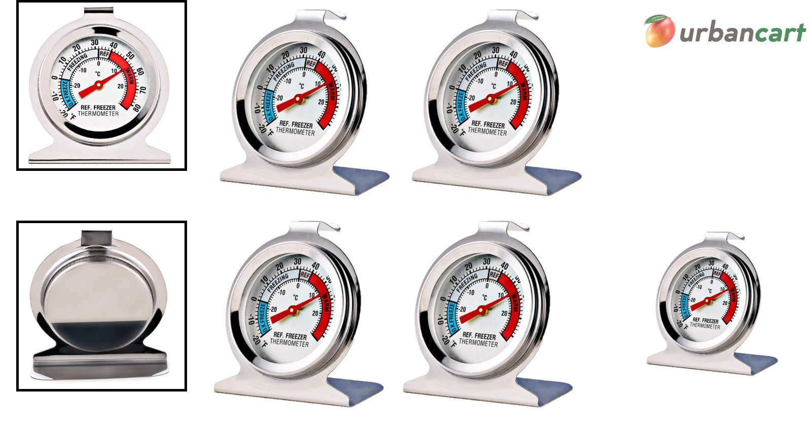 4-Pack Waterproof Analog Refrigerator Thermometers