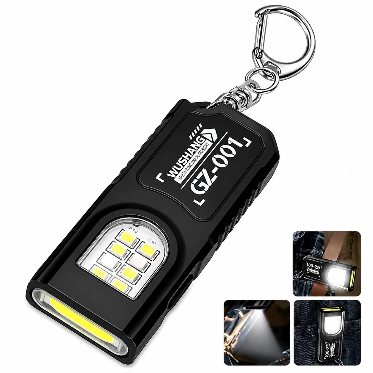 Powerful Mini LED Keychain Flashlight USB Rechargeable Waterproof EDC SOS Light