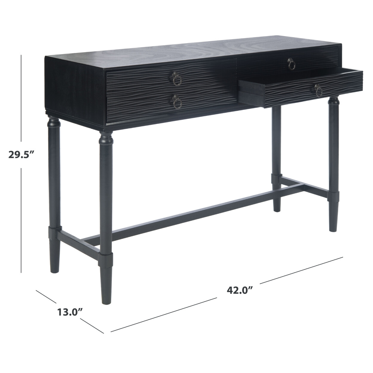 SAFAVIEH Aliyah 4-Drawer Console Table | Black |