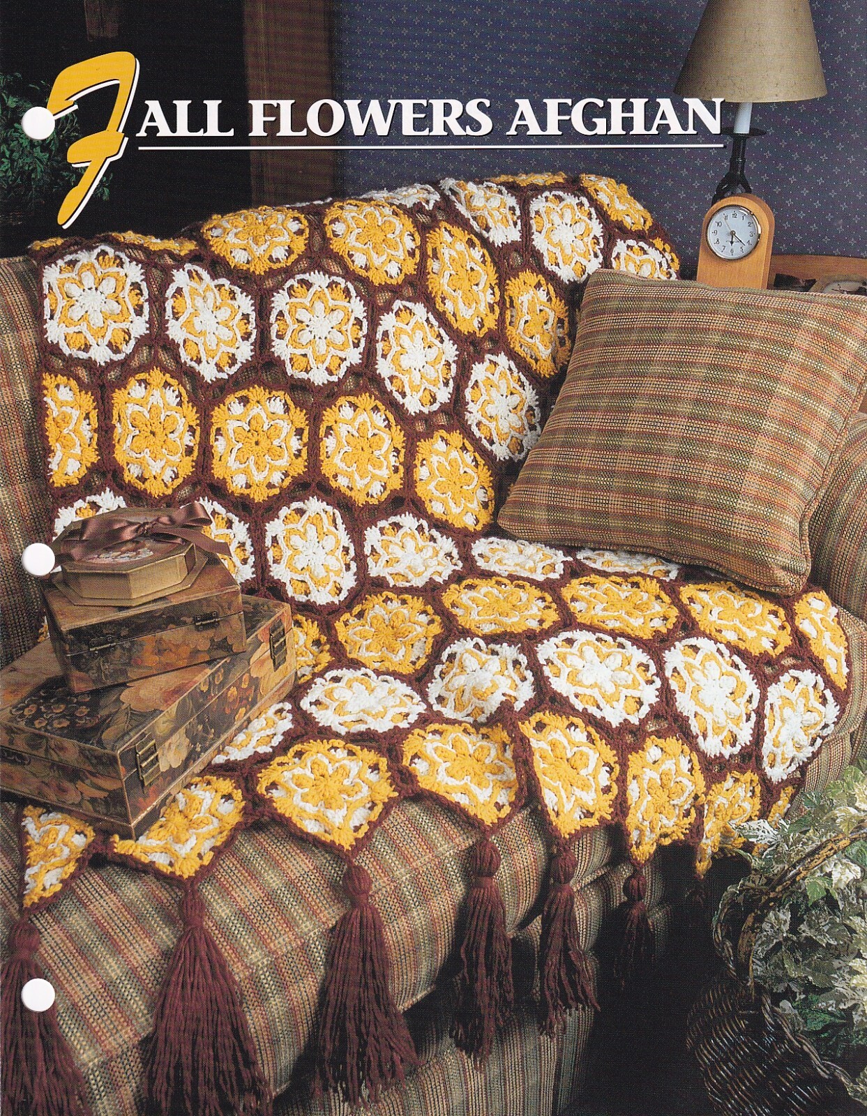 Annie's Crochet Afghan FALL FLOWERS AFGHAN Pattern Leaflet