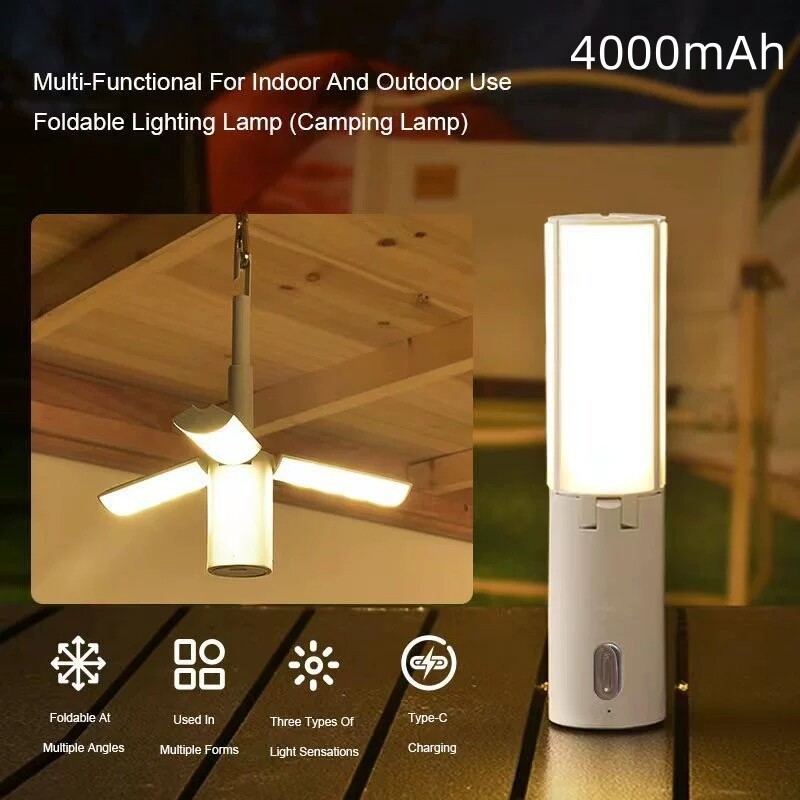 Portable Foldable LED Camping Light Dimmable Hanging Lamp