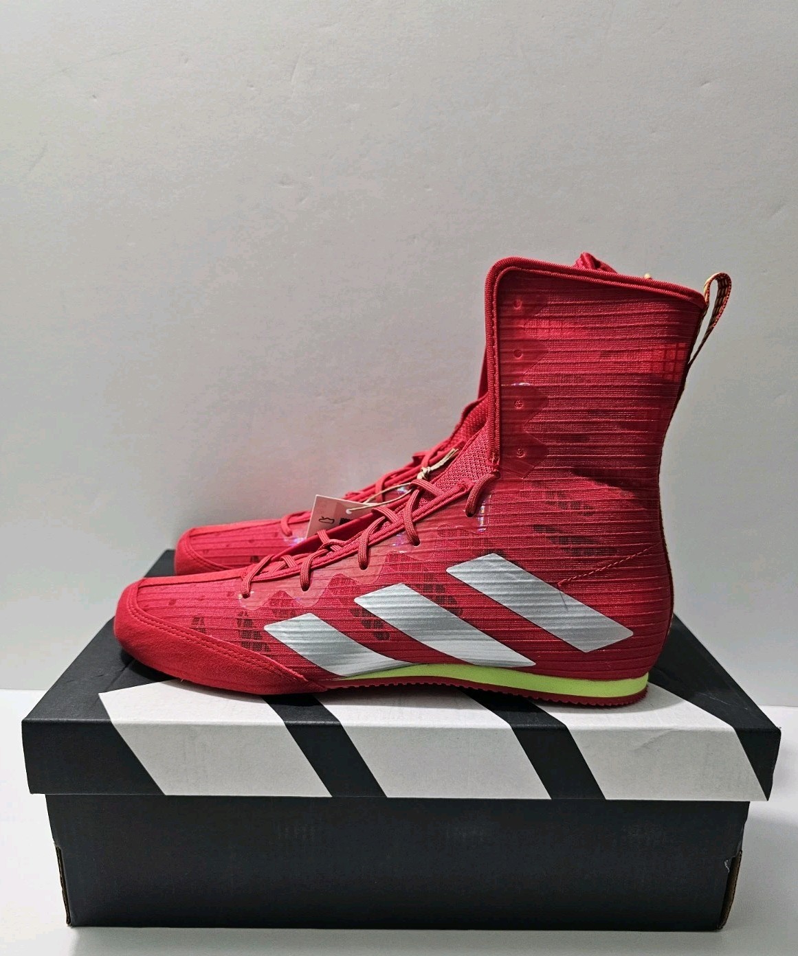 Adidas Box Hog 4 Red Silver Men's Boxing Shoes Sz 7.5 (JP9846)