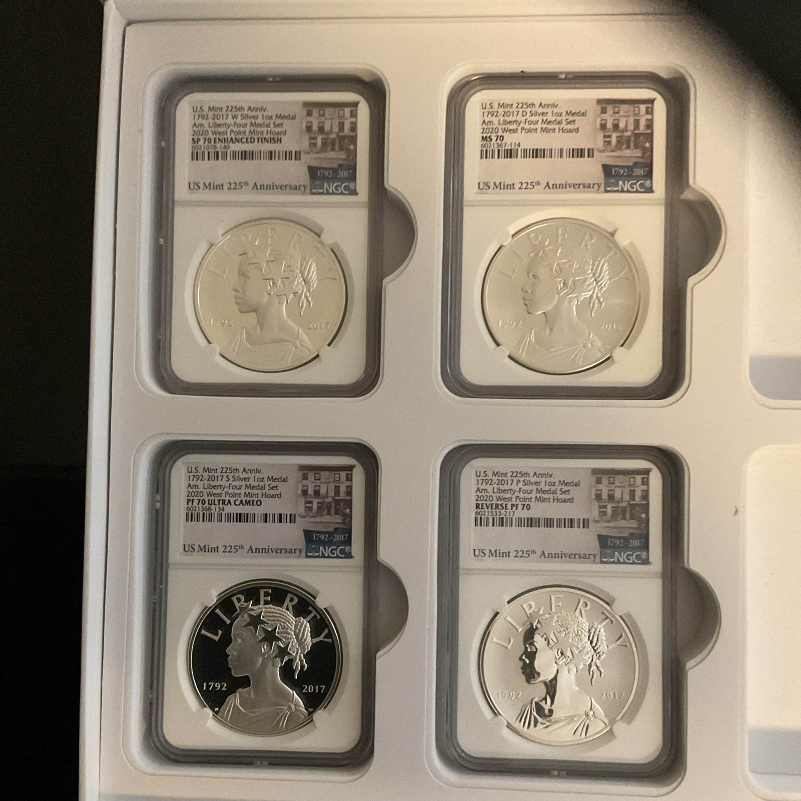 2017 US Mint 225th Anniversary 0.999 Silver NGC MS70 PF70 Set