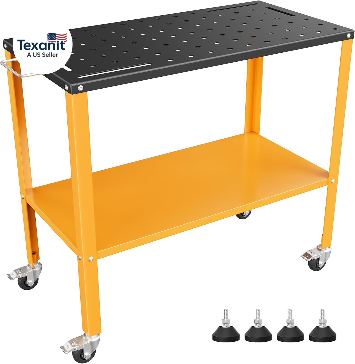 1200LBS Welding Table, 36"X18" Welding Workbench, Black Oxide Finish Tabletop wi