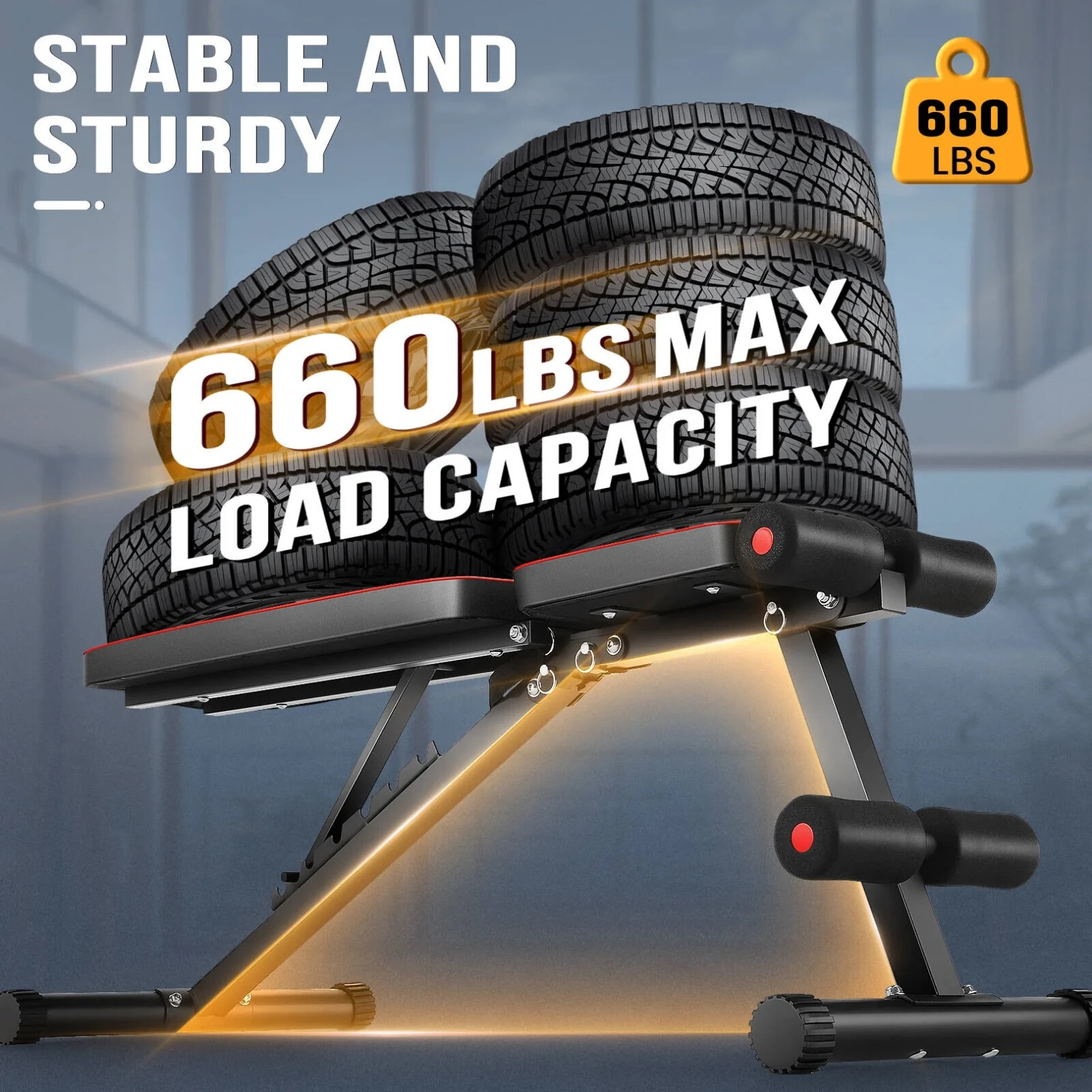 Adjustable Foldable Weight Bench 660lbs Adjustable Backrests Workout Exercise US