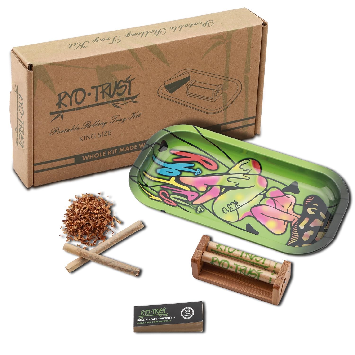 Cigarette Rolling Machine and Metal Rolling Tray, Natural Rolling Papers Mach...
