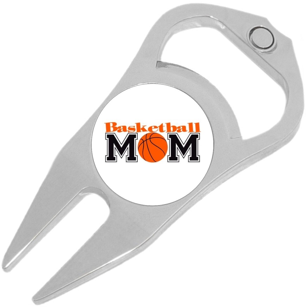 Basketball Mom Golf Ball Marker Divot Repair Tool Bottle Opener