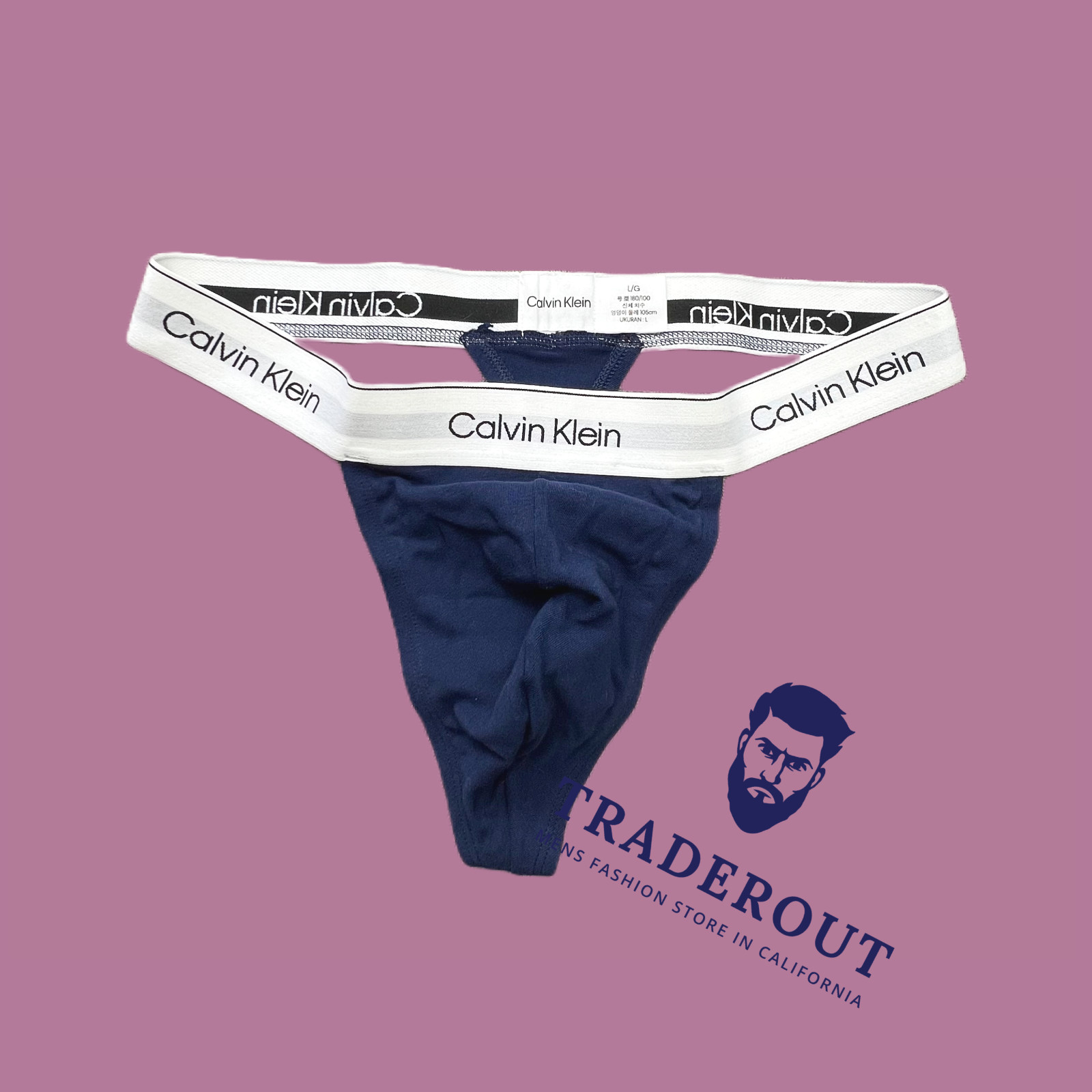 Calvin Klein CK mens navy blue modern cotton G-string thong underwear M L