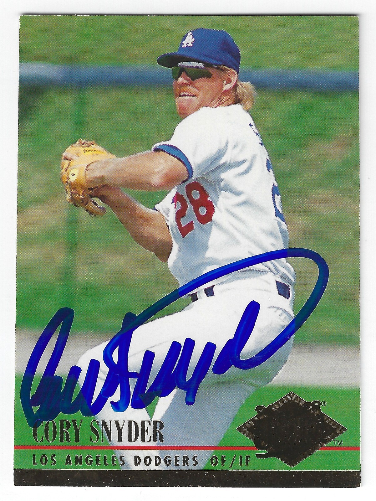CORY SNYDER LOS ANGELES DODGERS SIGNED CARD GIANTS WHITE SOX BLUE JAYS INDIANS