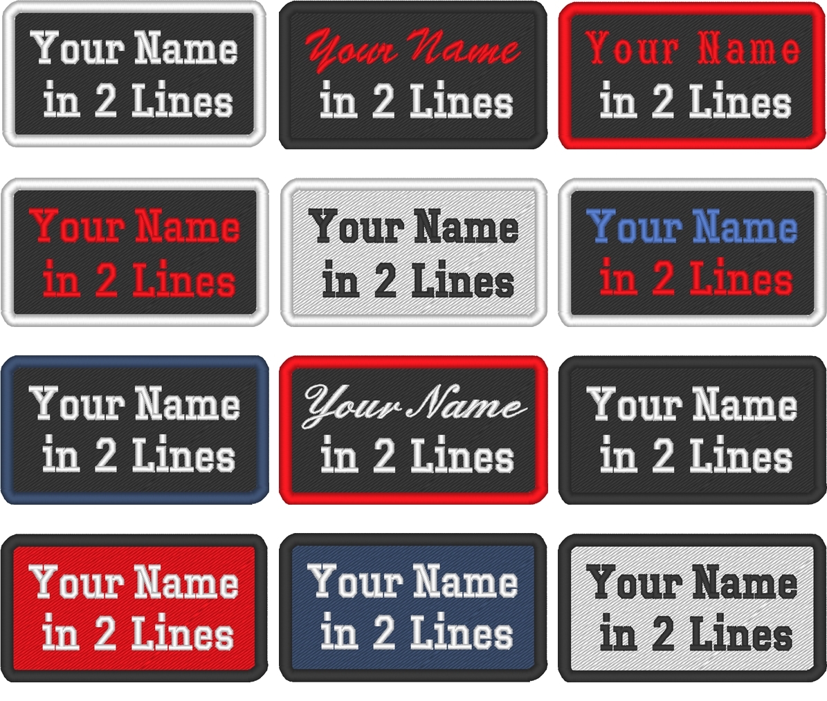 Custom Embroidered Name Tag Sew on Patch Motorcycle Biker MC Badge 4" X 2" (A)