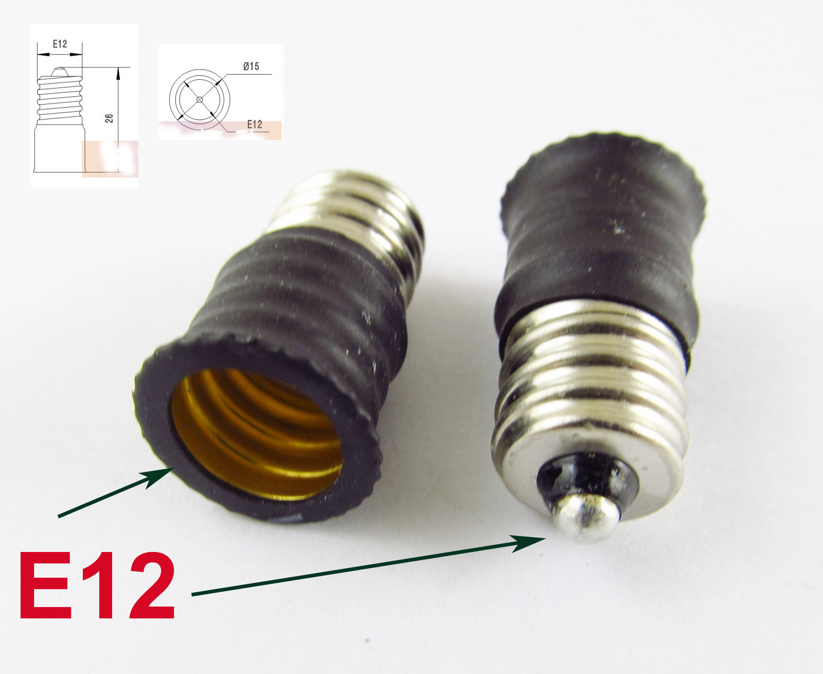 10 US E12 To E12 Candelabra Socket Base LED CFL Light Bulb Lamp Extender Adapter