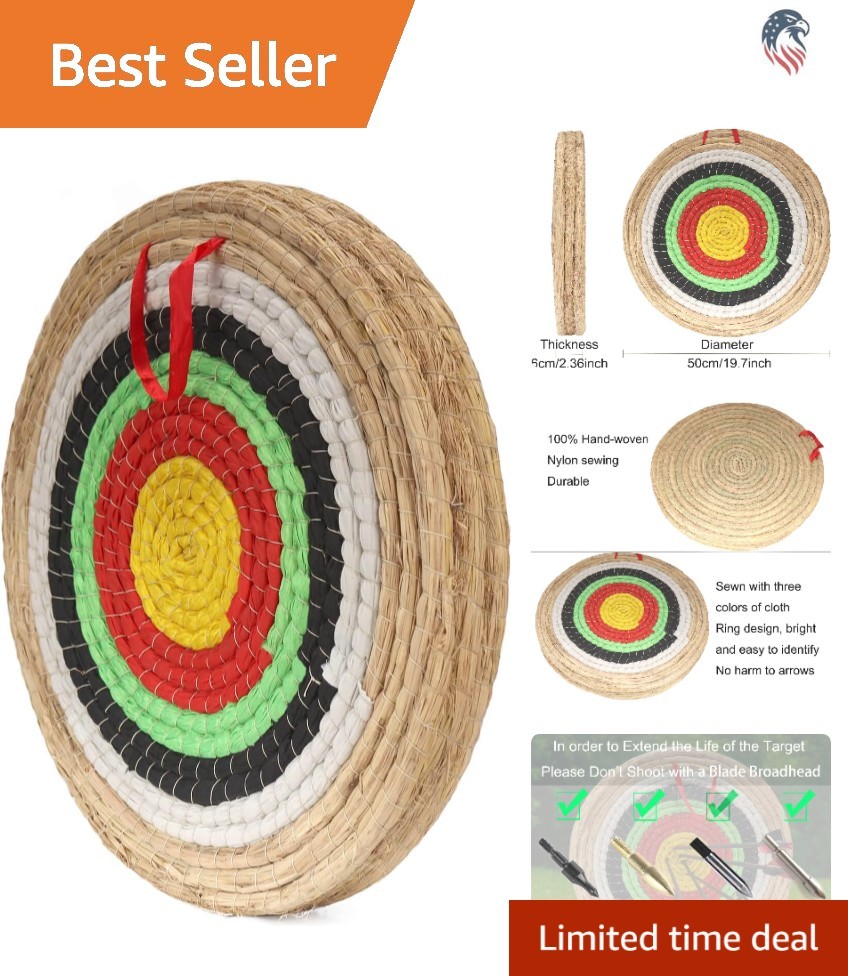 Traditional Straw Round Archery Target Handmade Multi-Layer for Shooting Prac...