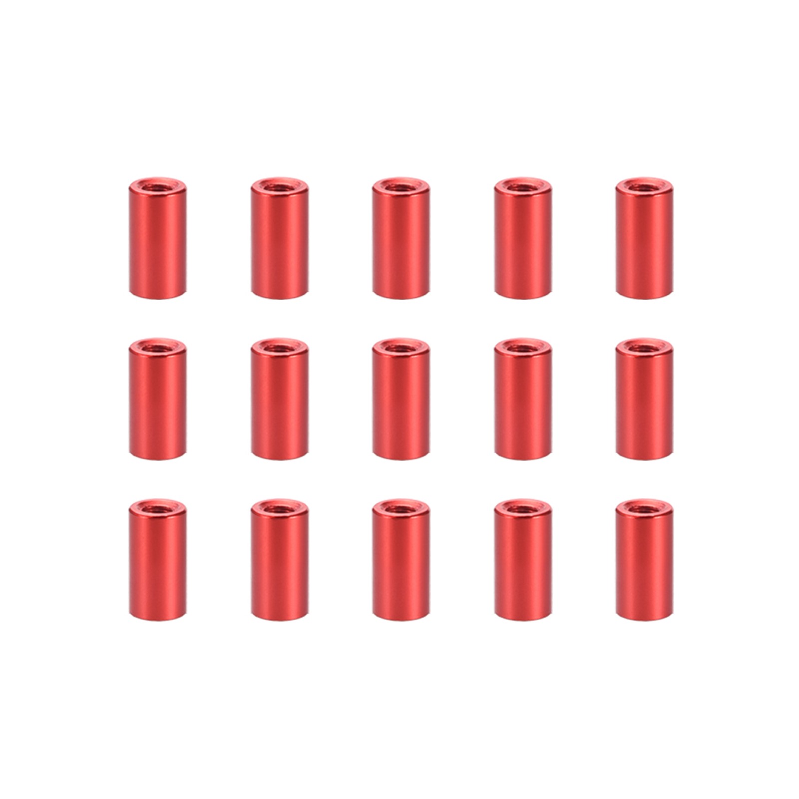 15 Pcs Standoff Spacer, Aluminum Round Straight Spacer (Red, M3, 10mm)