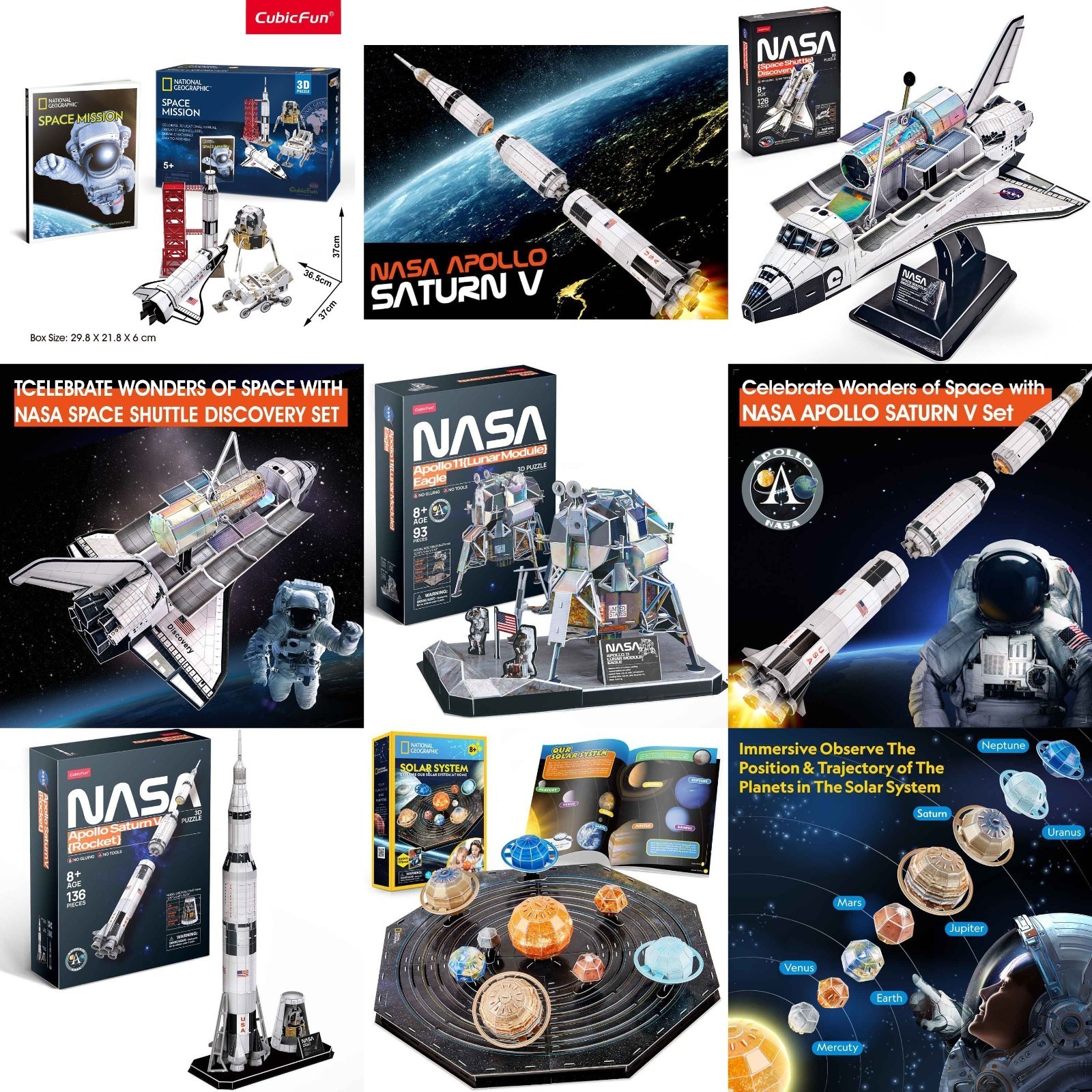 Cubic Fun 3D Puzzle NASA Space National Geographic Model Educational Astronomy