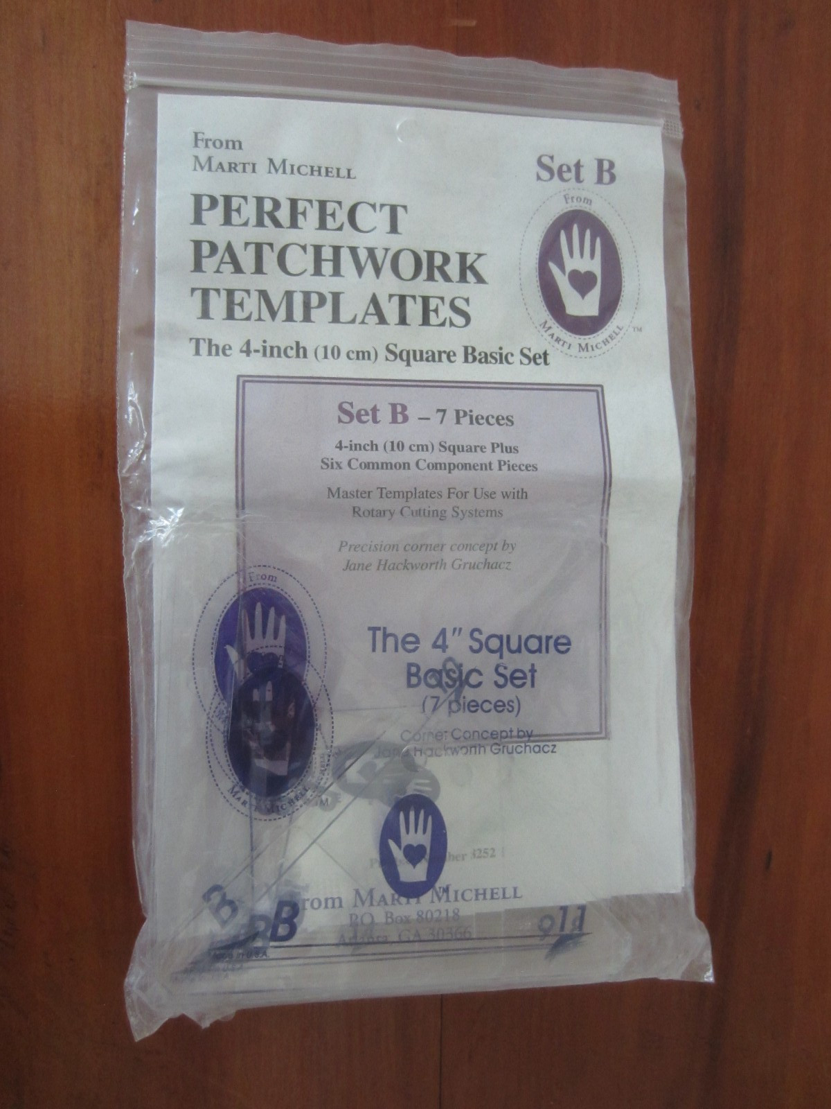 MARTI MICHELL PERFECT PATCHWORK TEMPLATES SET B - 4" SQUARE BASIC SET - NICE!