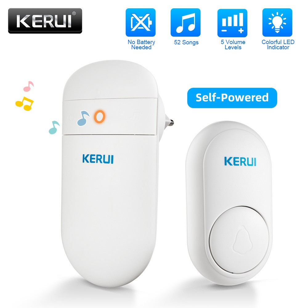 No Batteries Needed Wireless Security Doorbell 330Ft Coverage 52 Pleasant Chimes
