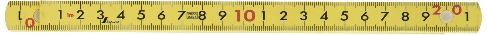 Shinwa Sokutei Fiber Folding Ruler, 5 Folds, 1m, 78605