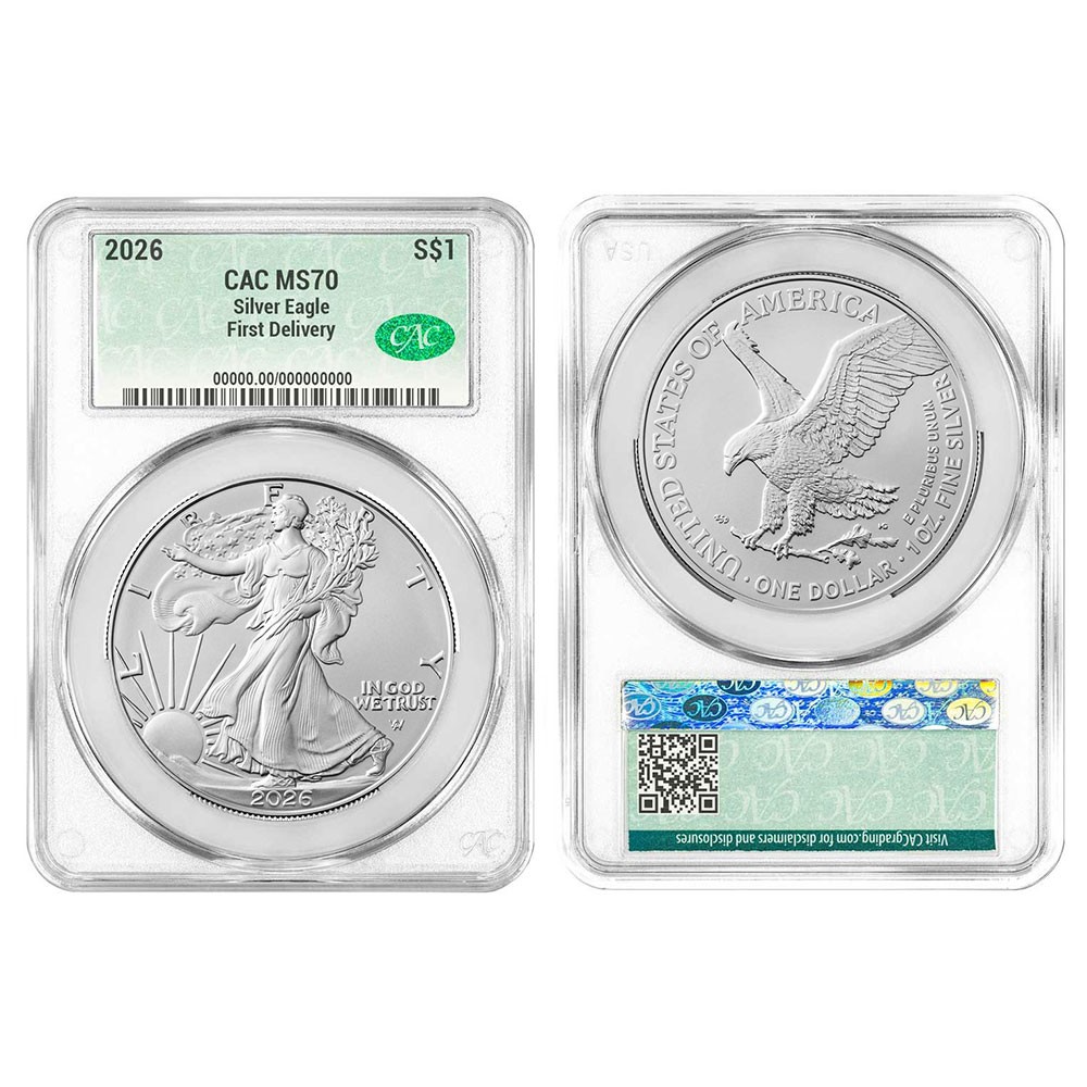 2026 $1 American Silver Eagle CACG MS70 First Delivery