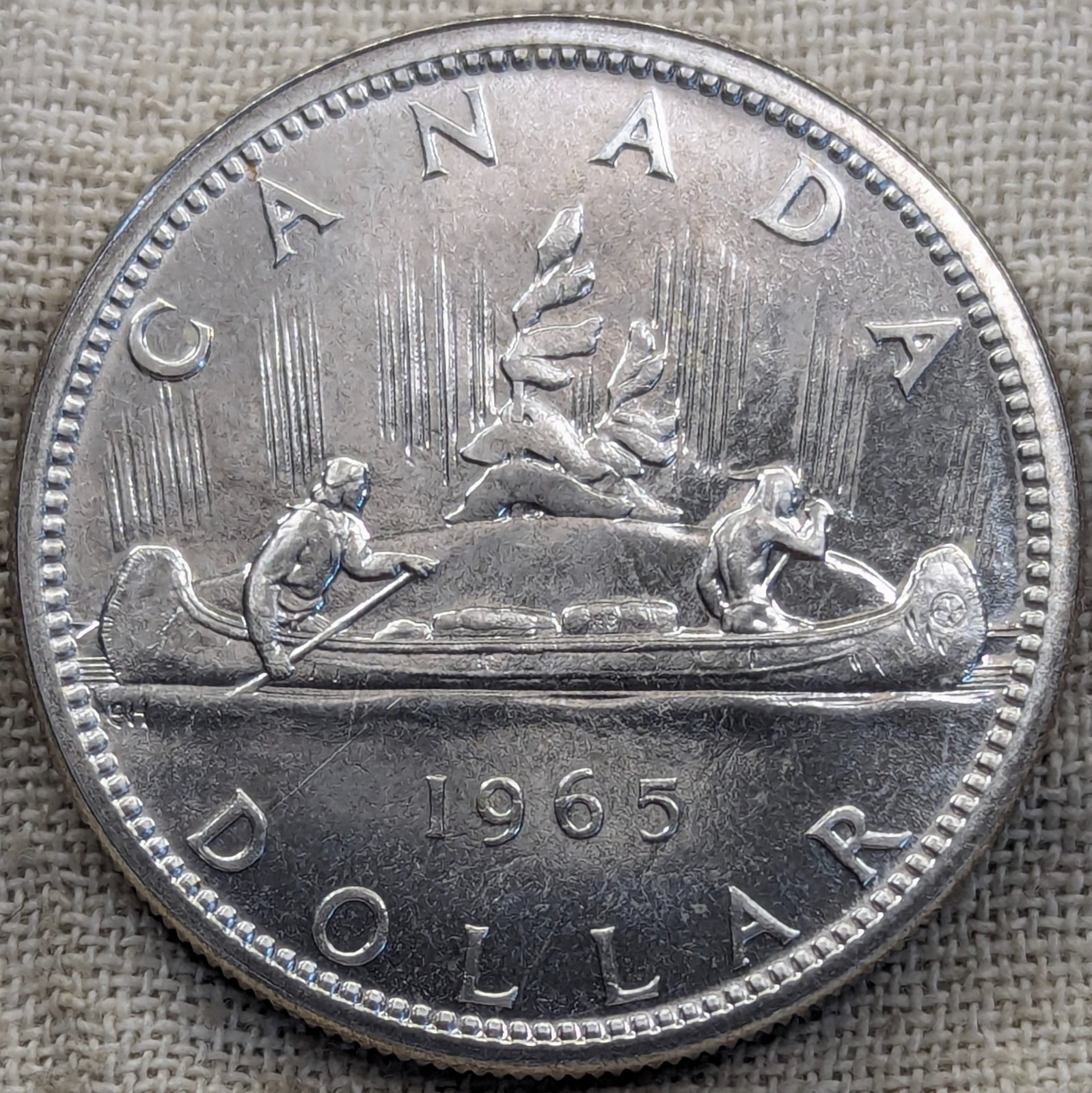 1965 Canada Dollar UNC BU MS : Brilliant Uncirculated - .8 Fine Silver Dollar