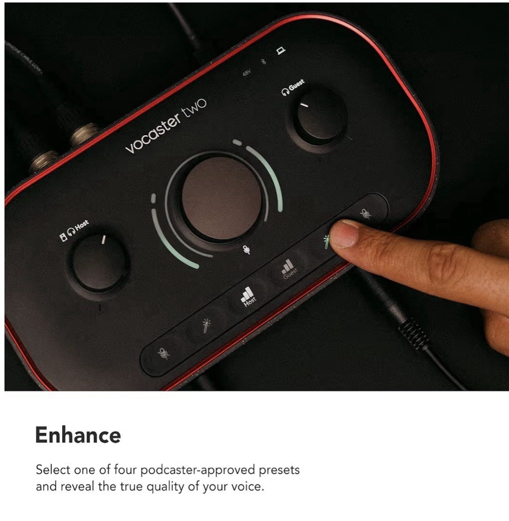Focusrite Vocaster Two — Podcasting Interface for Recording Host and Guest