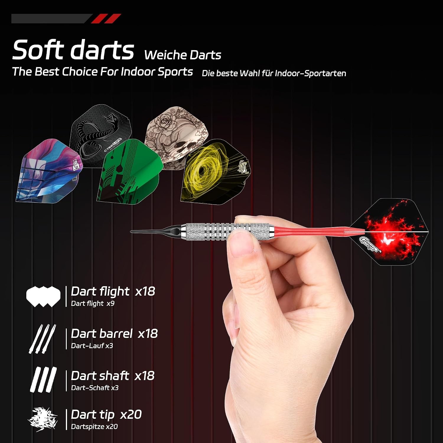 Soft Tip Darts Set Electronic Dart Board Plastic