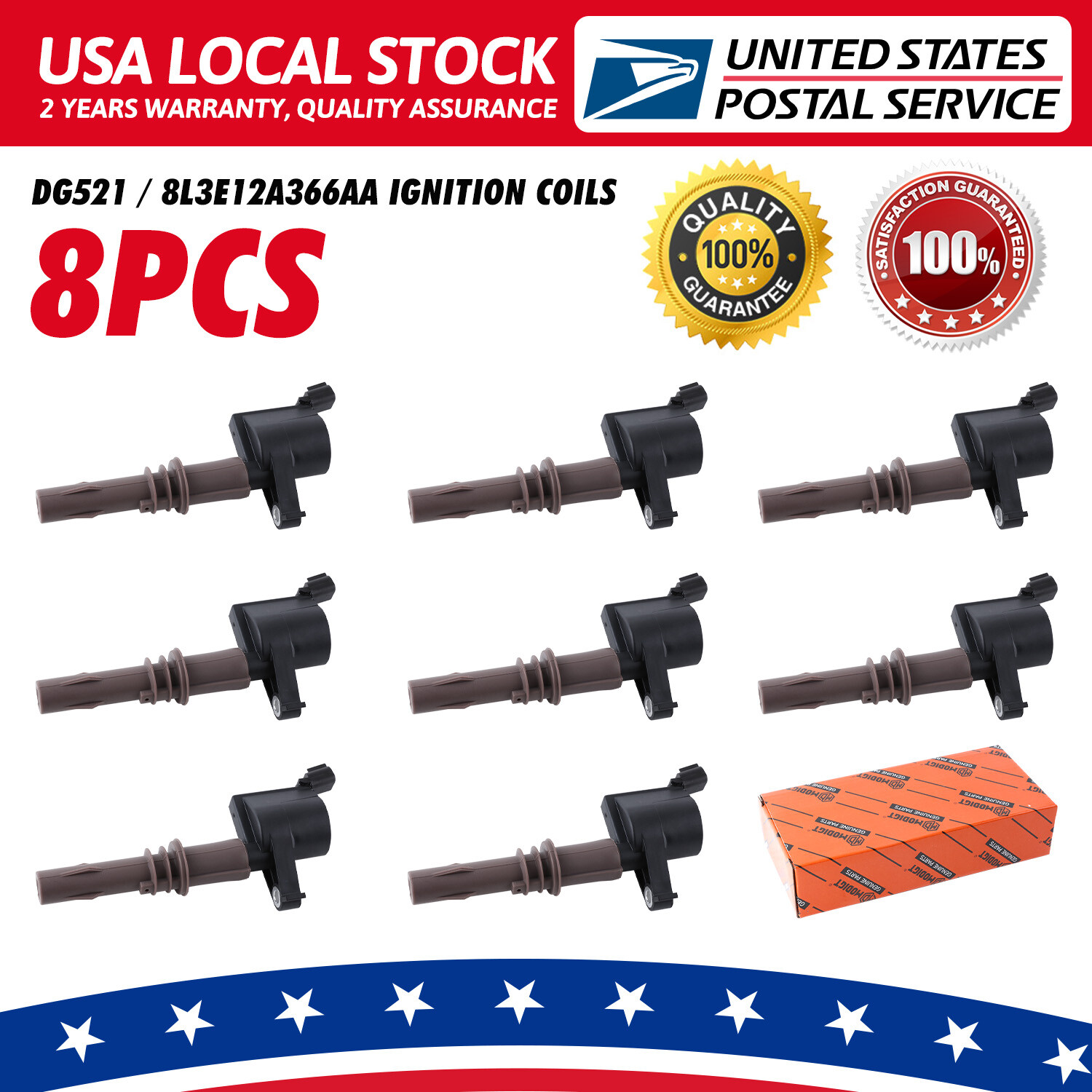 Set of 8 Ignition Coil For 8L3Z12029A    For Ford FD509 DG521 8L3E12A366AA