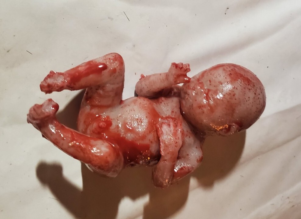 Horror movie prop silicone fetus human baby gore  goth freakshow weird