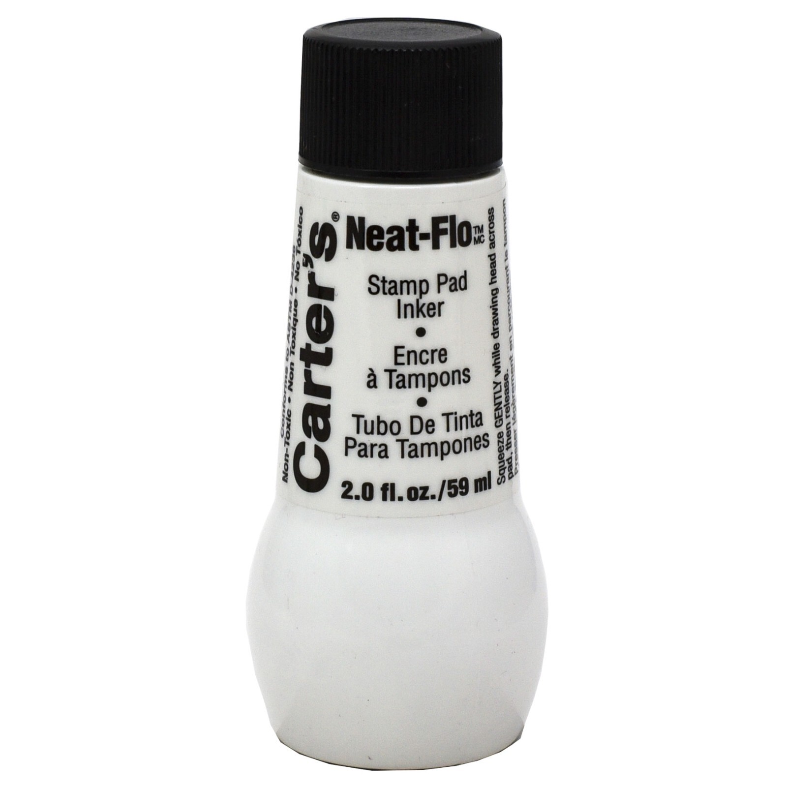 Carters by Avery 21448 Black Neat-Flo Stamp Pad Inker, 2 oz Bottle