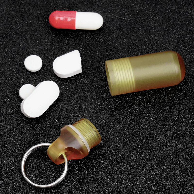 PEI Ultem Pill Case Holder Organizer Box Container Waterproof Portable Keychain