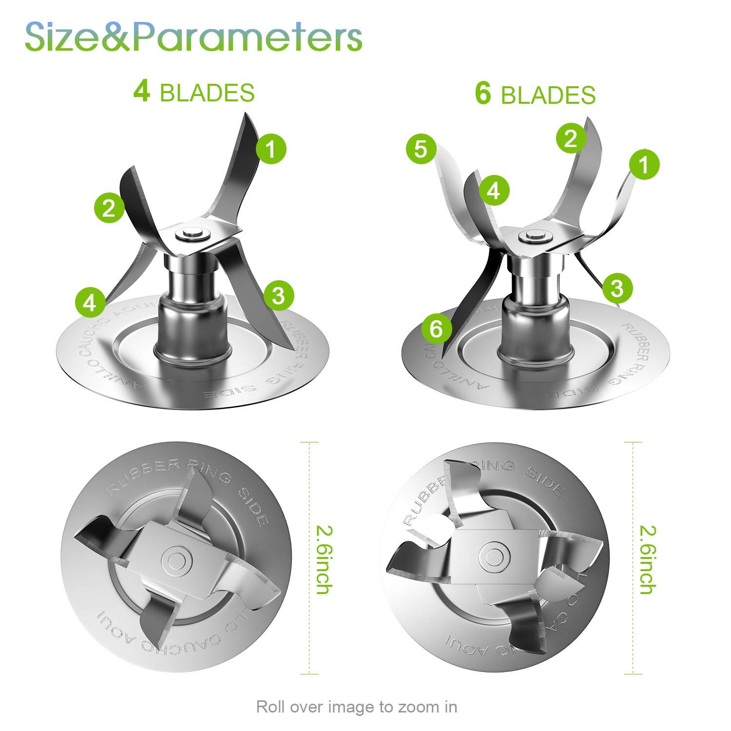 8Piece Oster Blender Replacement Kit Blades, Gaskets, Base, and Coupler Pin