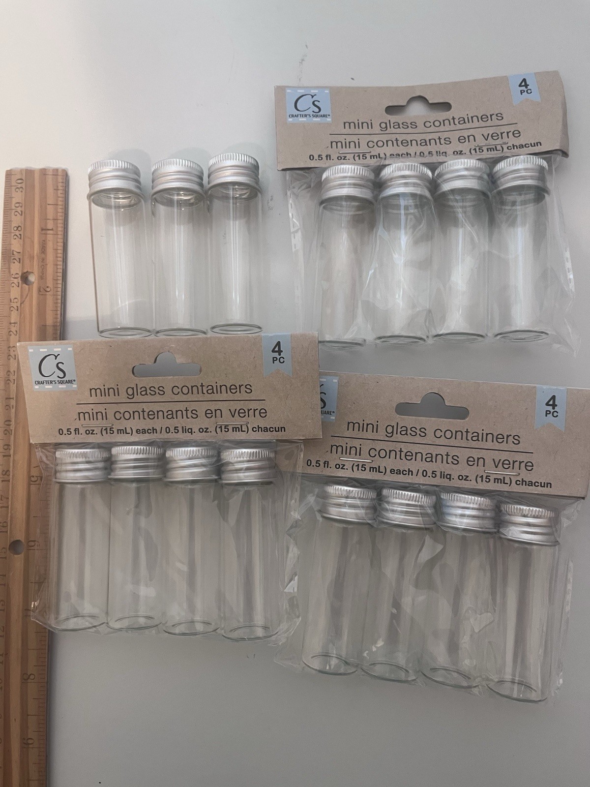 15 Mini Clear Glass Bottles Containers Crafters Square New