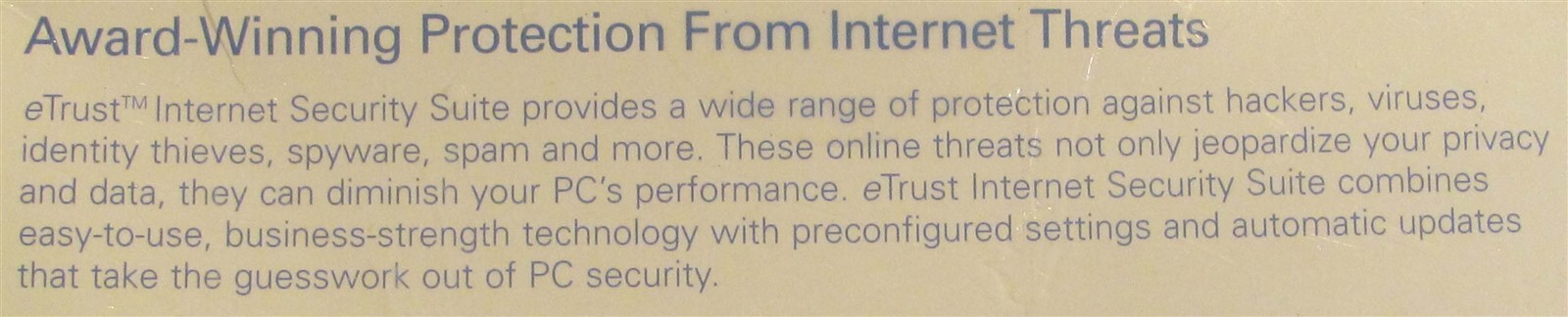 eTrust Internet Security Suite & Desktop DNA Migrator Bundle (Discontinued!)