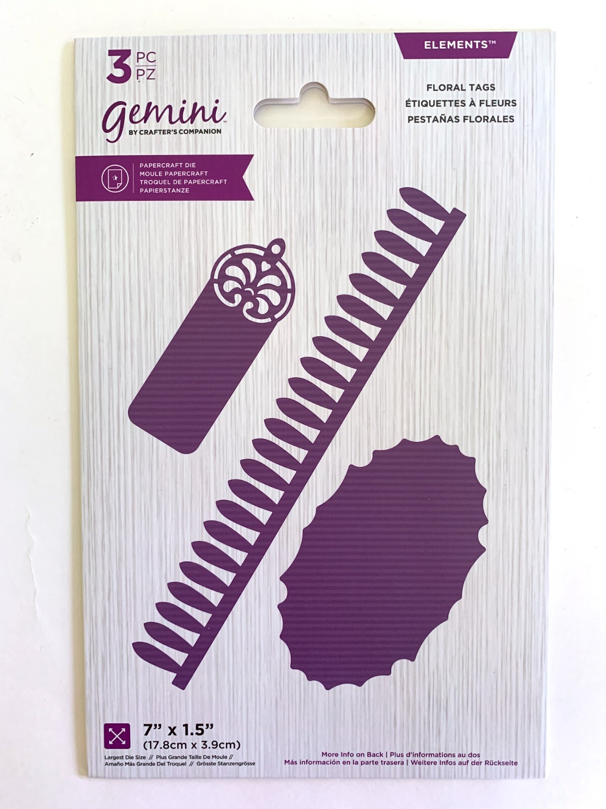 Gemini by Crafter's Companion Elements 3 Piece FLORAL TAGS Die Set